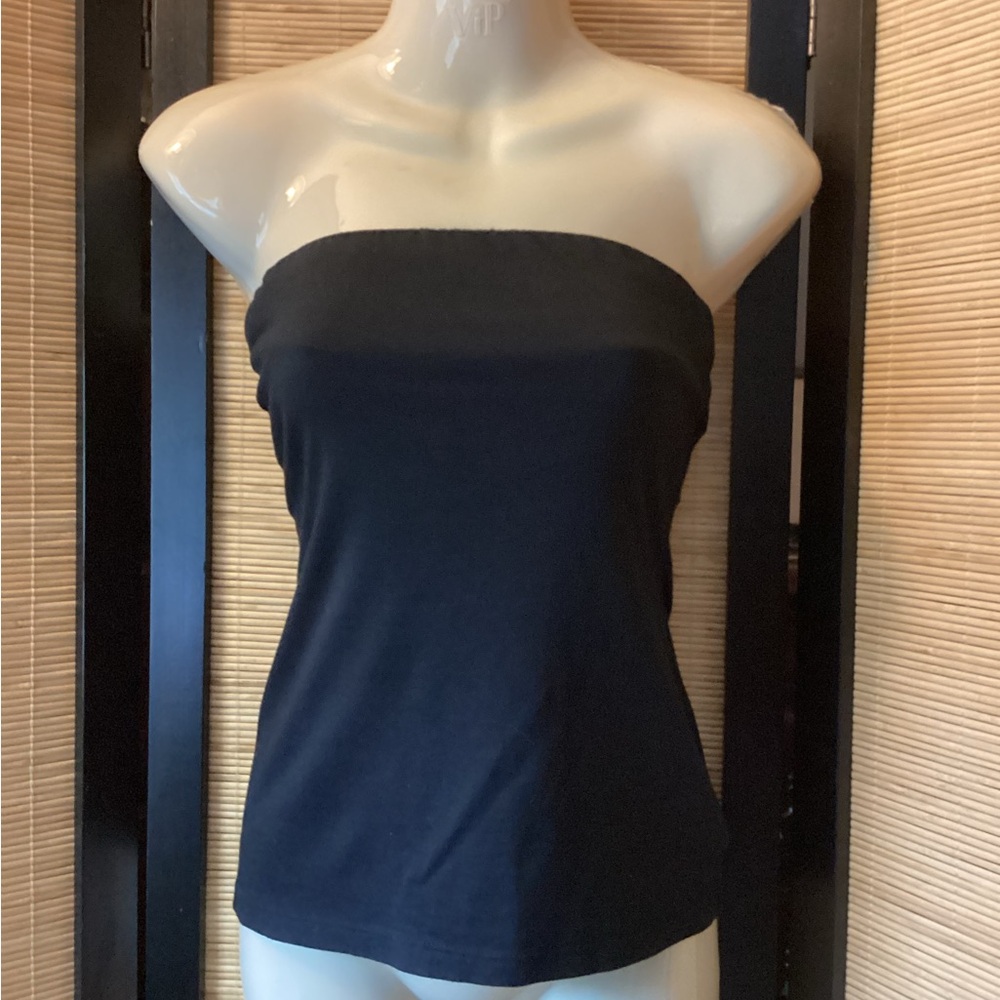 💗 Strapless top Sz M black bandeau Y2K Kirra top Vintage sleeveless EUC